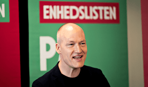 Pelle Dragsted, politisk ordfører i Enhedslisten, holder tale i forbindelse med partiets årsmøde i København, maj 2024