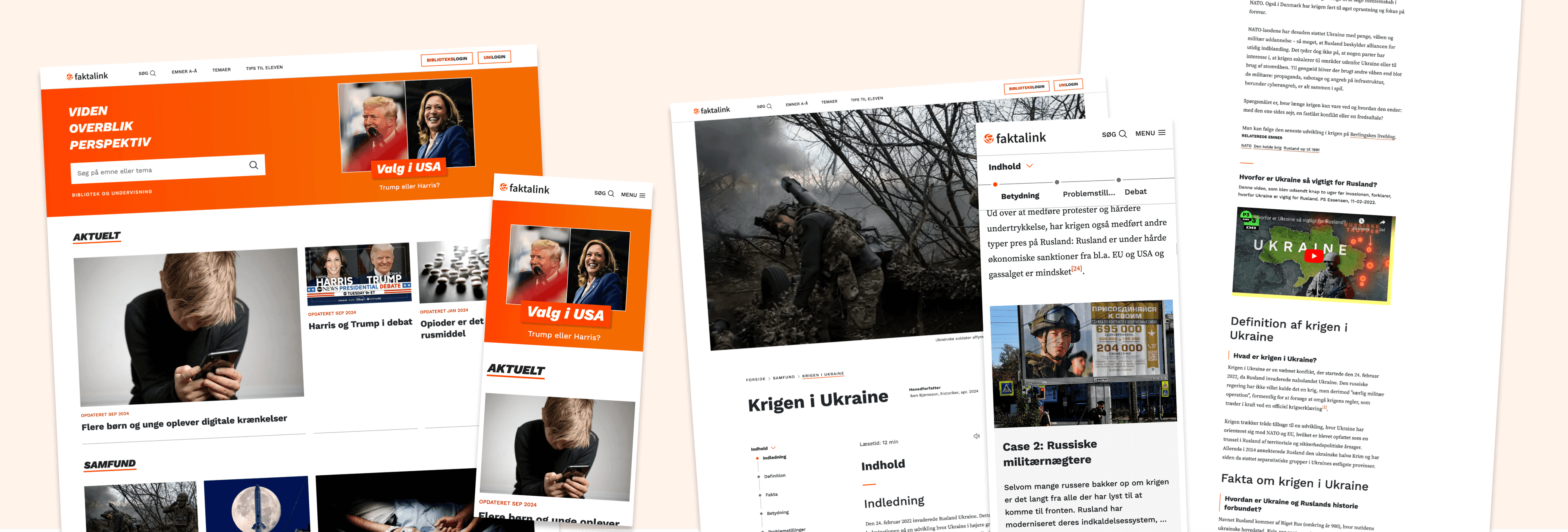 Billedcollage af Faktalinks ny website