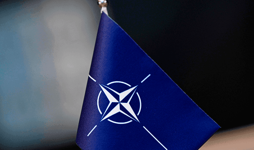 NATO-flag med logo