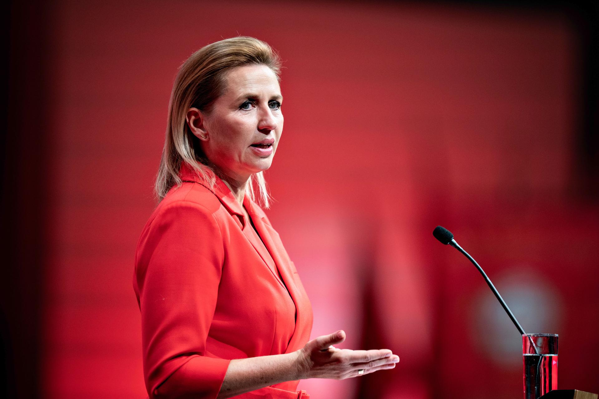 Mette Frederiksen holder tale på Socialdemokratiets kongres i Aalborg, 2024