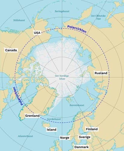 Kort over Arktis