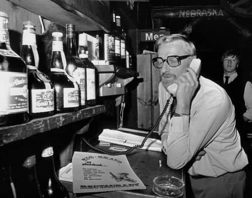 Fremskridtspartiets Helge Dohrmann fotograferet på Rio Bravo i 1983.