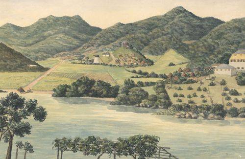 Maleri af Coral Bay på St. Jan