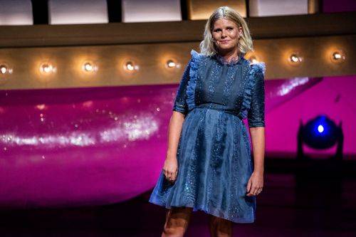 Sofie Linde på scenen ved ZULU Comedy Galla 2020