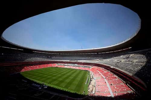 Et overblik over det nyrenoverede Banorte Stadion, tidligere Azteca Stadion, i Mexico City. Her spilles åbningskampen ved VM i fodbold 2026 mellem Mexico og Sydafrika den 11. juni 2026.