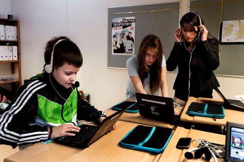 børn med computere