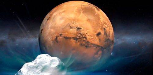 Komet der flyver mod mars