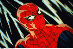 Scene fra den oprindelige tv-tegneserie om Spiderman. Foto: Cinetext/Polfoto