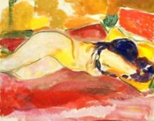 Liggende nøgen kvinde. Malet af Edvard Munch (1863-1944). Hamburger Kunsthalle. Tyskland.