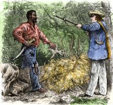 Det berømte slaveoprør var anført af præsten Nat Turner som rekrutterede 70 slaver til sin guerilla.