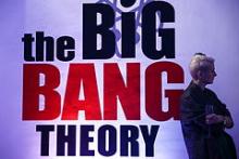 Besøgende på en udstilling i Moskva som er dedikeret Big Bang-teorien som tv-serie den 17. november 2014.